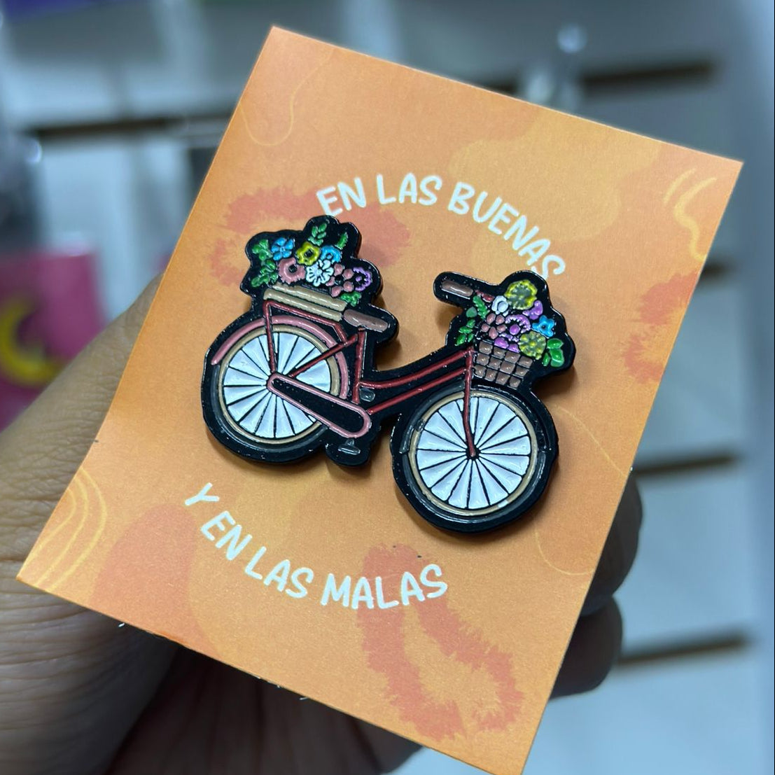 Pin Bicicleta con flores
