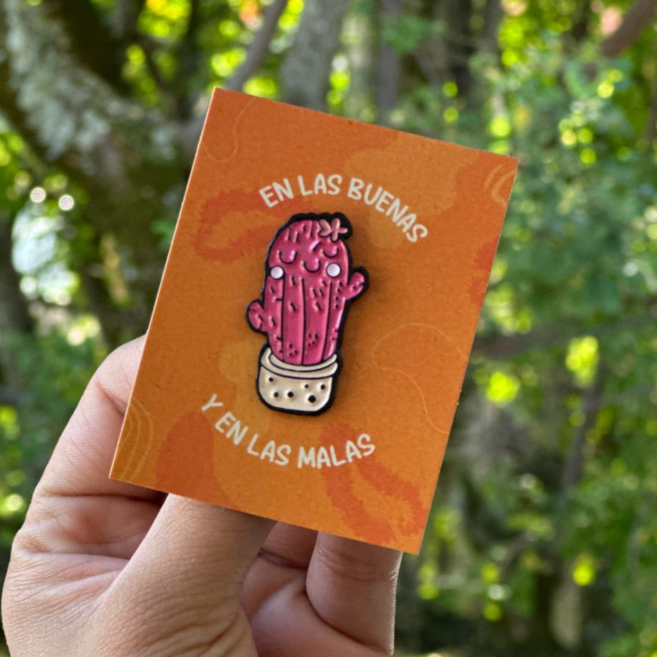 Pin cactus rosado