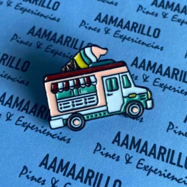 Pin carrito móvil de helados