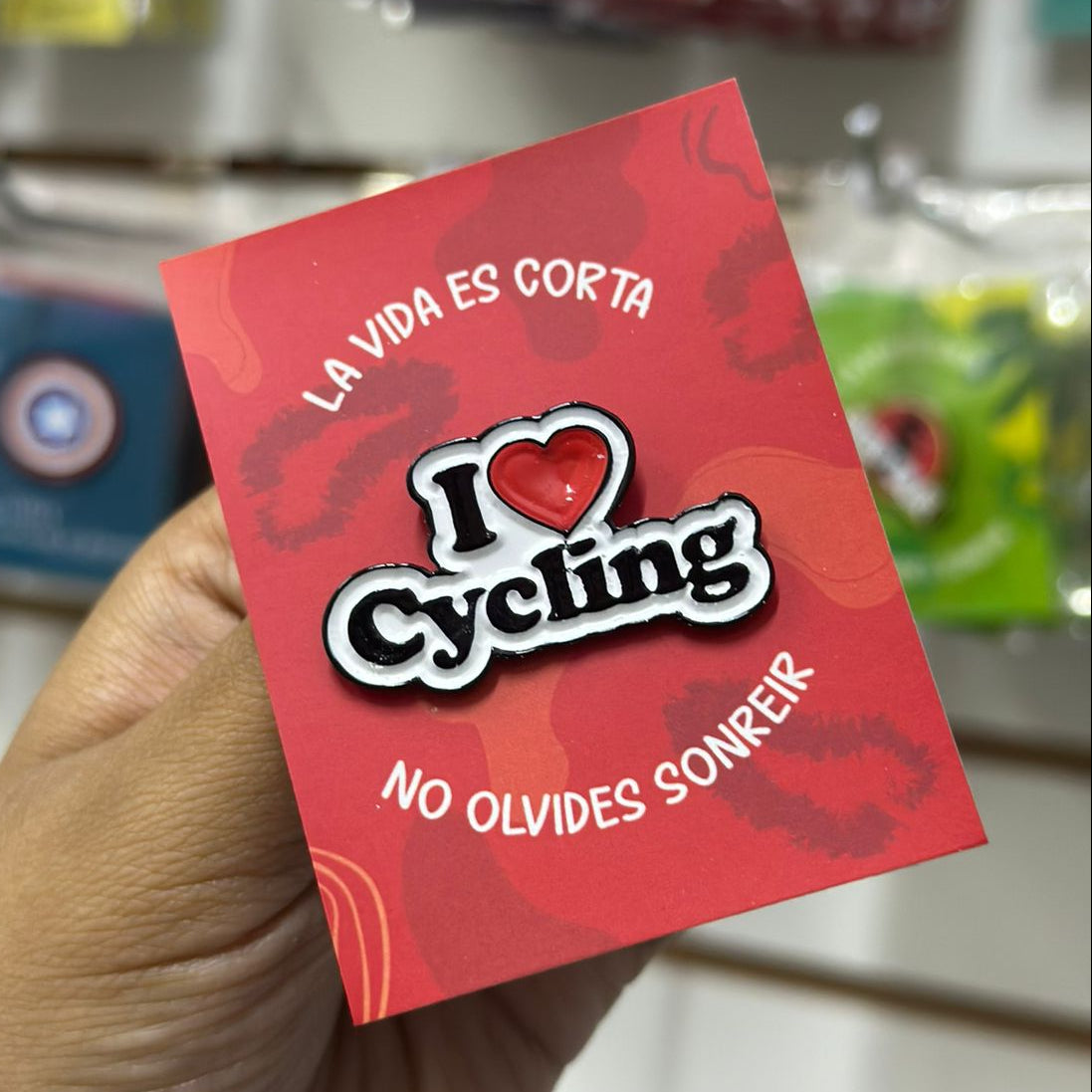 Pin I love cycling
