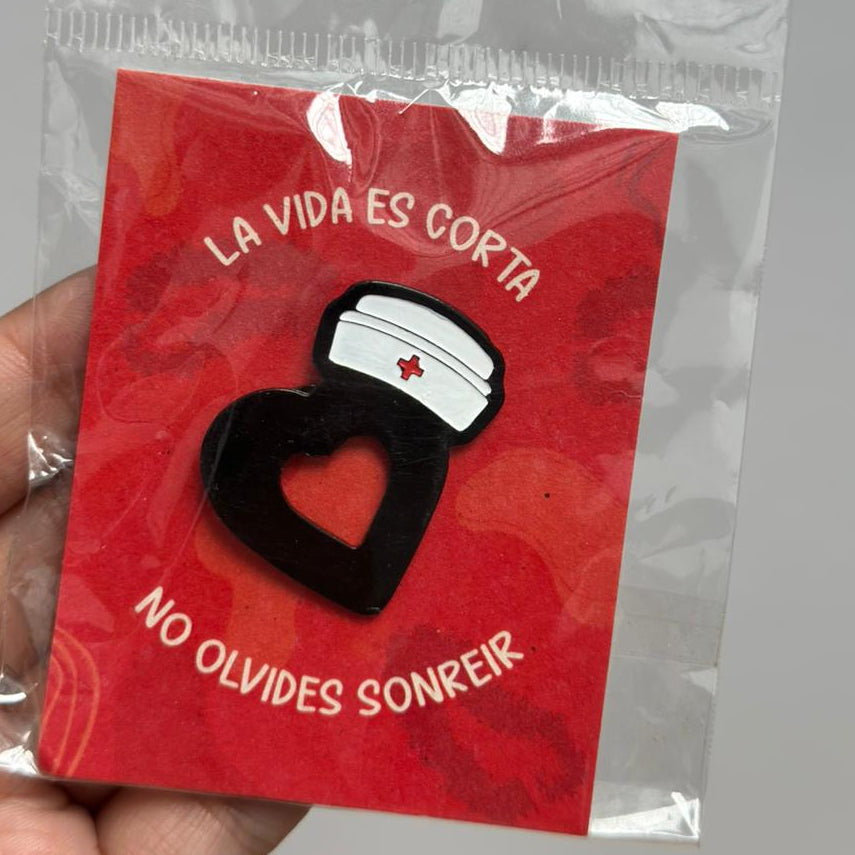 Pin Corazon cofia enfermeria