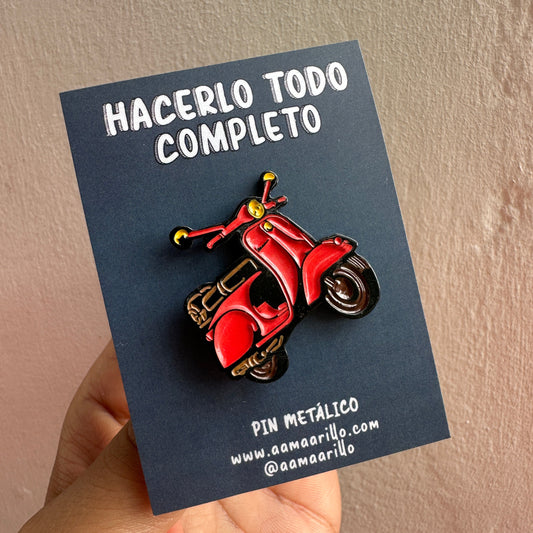 Pin Moto Vespa - Roja