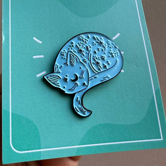 Pin gato azul lunatico