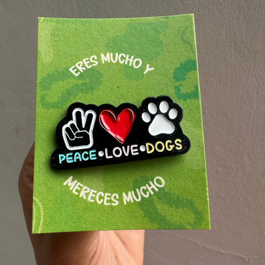 Pin peace + love + dogs