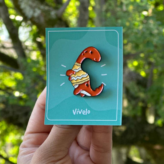 Pin dinosaurio naranja