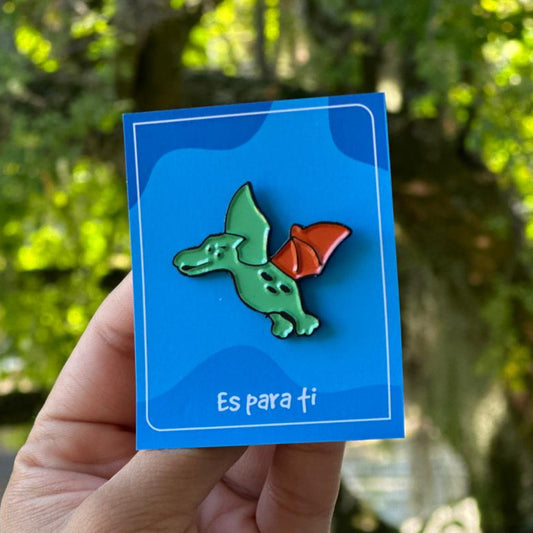 Pin dinosaurio verde