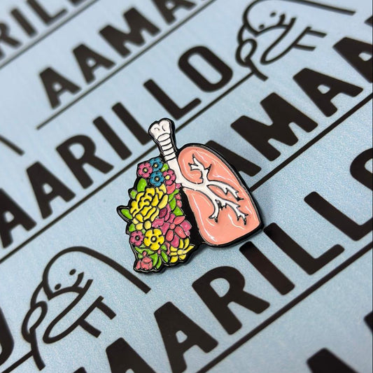 Pin Pulmones con flores