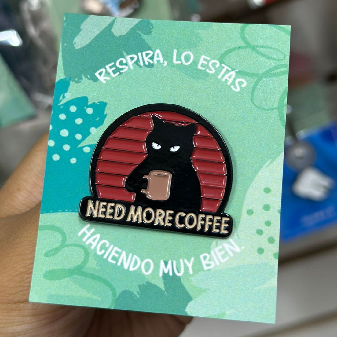 Pin gato necesito mas cafe