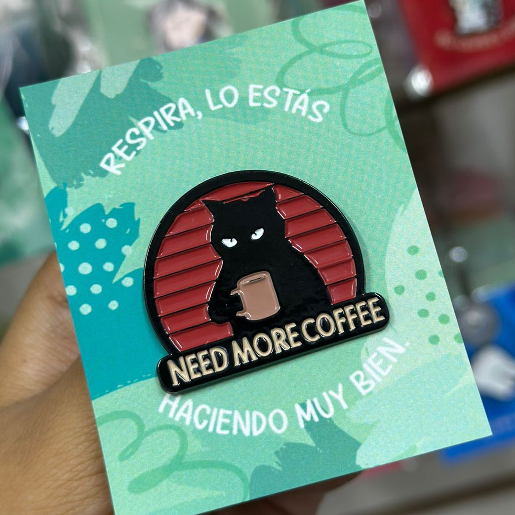 Pin gato necesito mas cafe